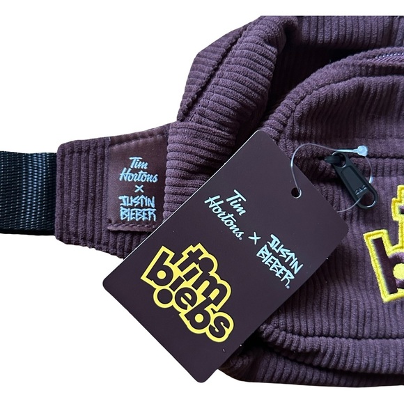 Tim Hortons Justin Bieber TimBiebs Fanny Pack Corduroy Brown NWT - Picture 2 of 4